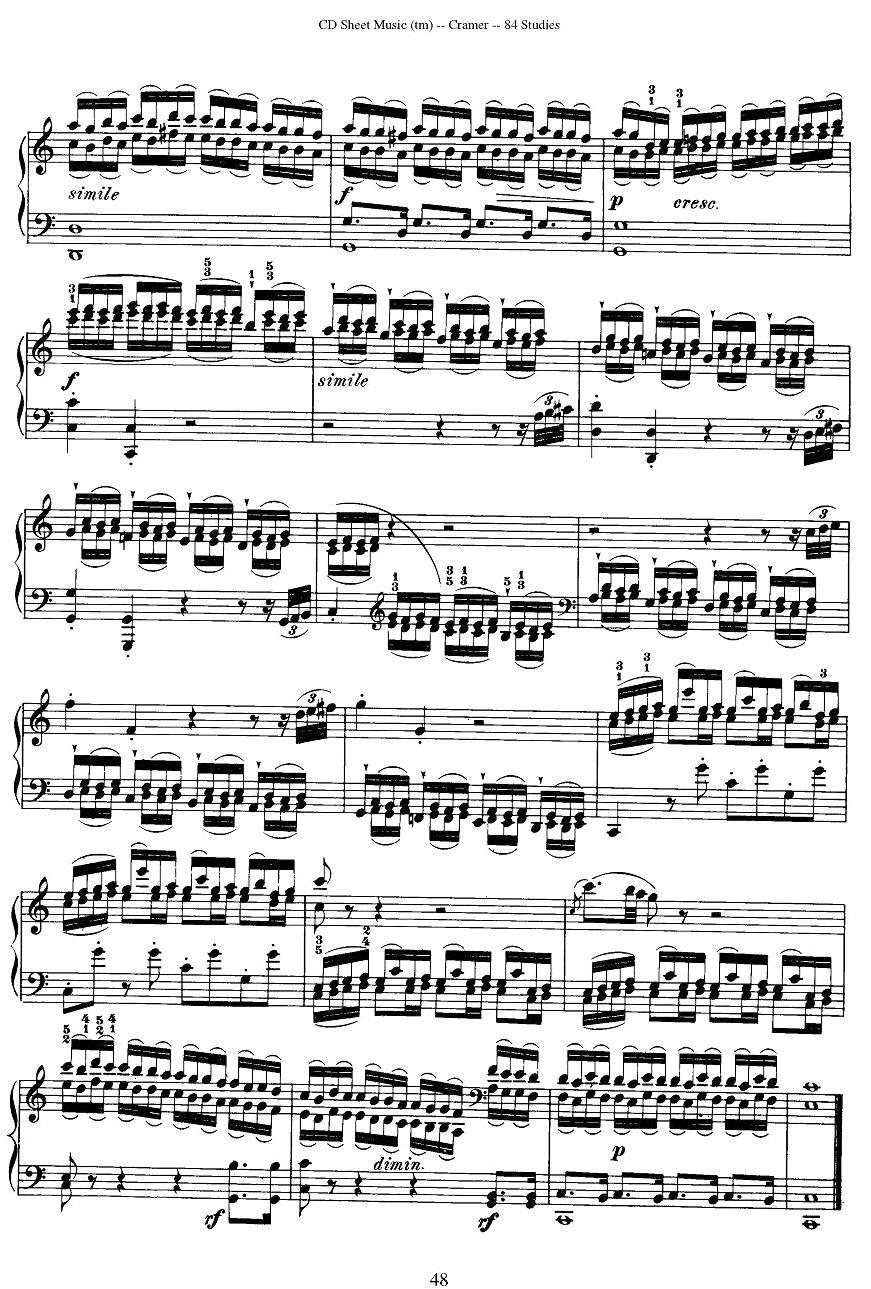 Cramer - 84 exercices（51—55）（克拉莫84首钢琴练习曲）钢琴曲谱（图8）