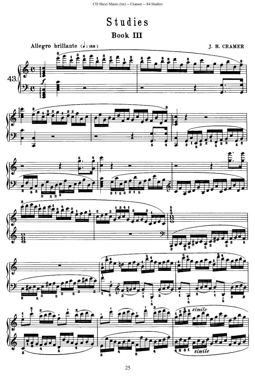 Cramer - 84 exercices（41—45）（克拉莫84首钢琴练习曲）钢琴曲谱（图5）