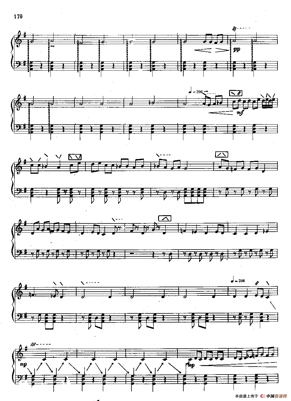 夏地亚乃（热瓦甫五线谱）钢琴曲谱（图3）