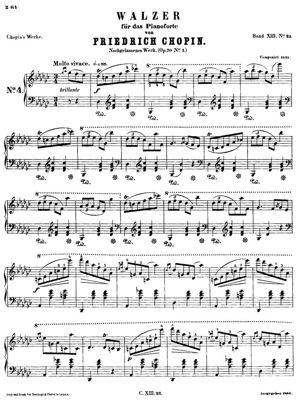 降G大调圆舞曲Op.70-1 钢琴曲谱（图1）