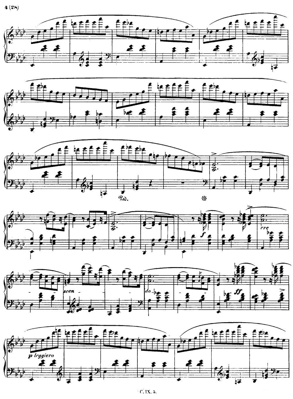 降A大调圆舞曲Op.42钢琴曲谱（图3）