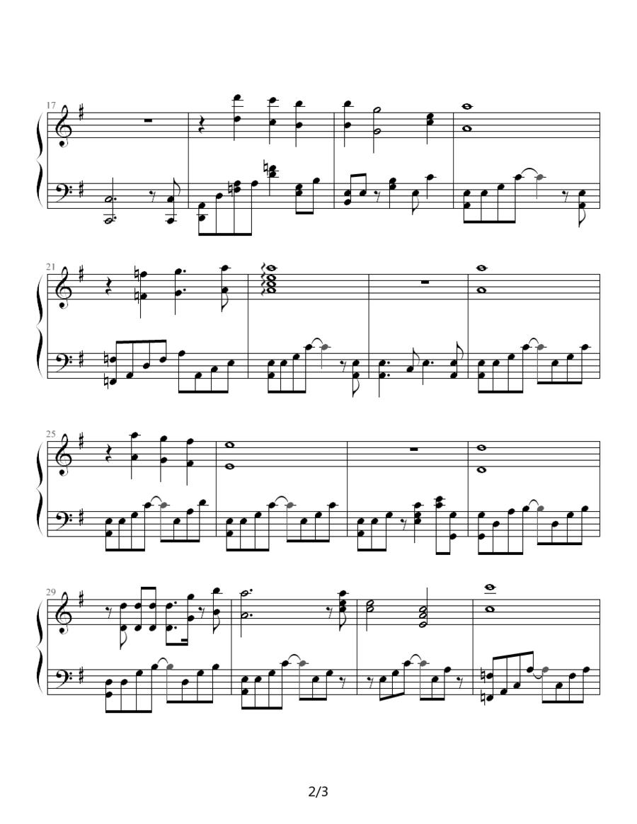 圣斗士星矢（1-9）(怀念母亲)钢琴曲谱（图2）