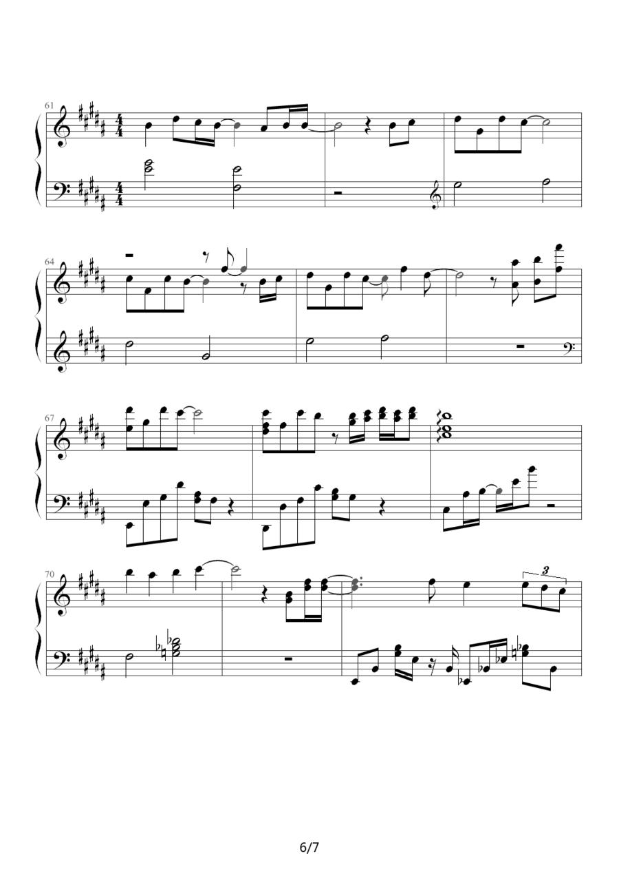 only human （日剧《一升的眼泪》主题曲）钢琴曲谱（图6）
