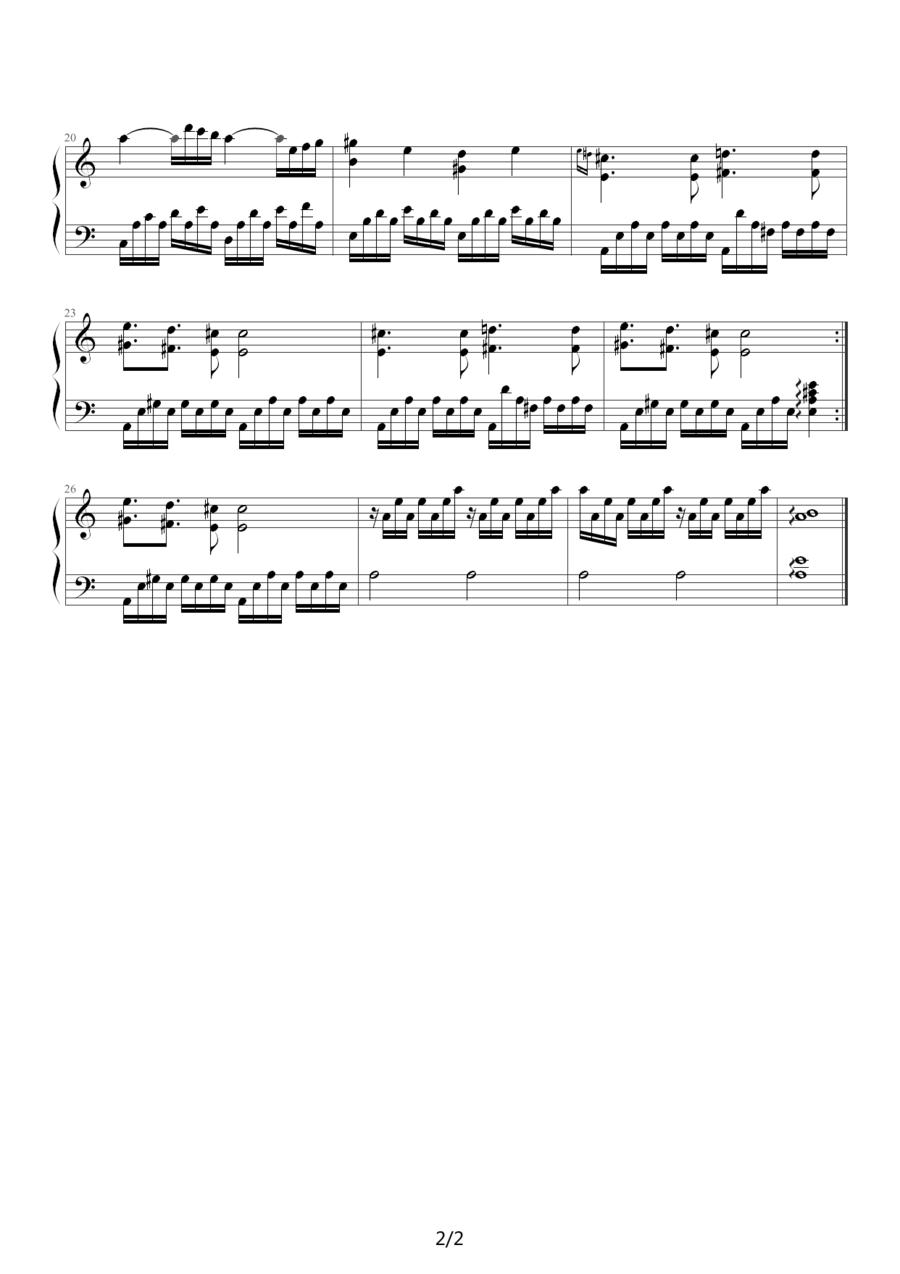 犬夜叉（桔梗主题曲）钢琴曲谱（图2）