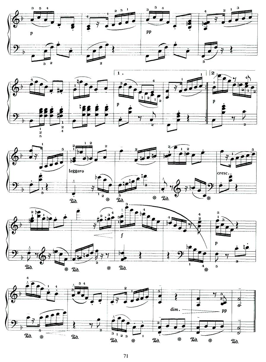 纪念册的一页钢琴曲谱（图2）