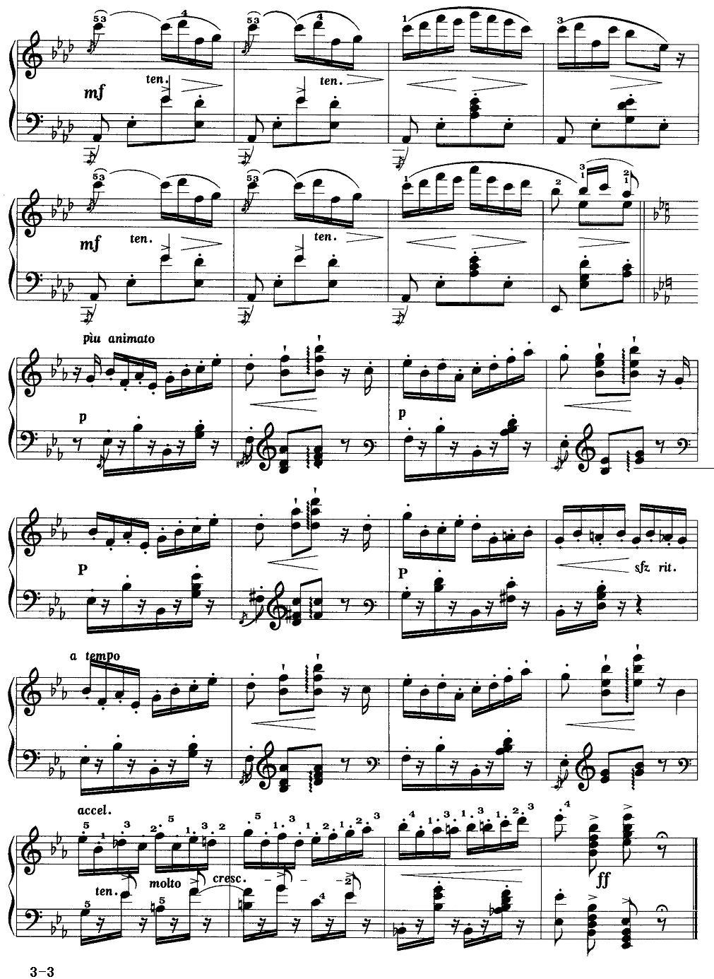 拨奏（选自芭蕾组曲《西尔维亚》）钢琴曲谱（图3）