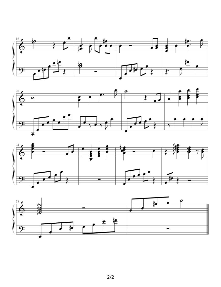 圣斗士星矢（1-9）(悲伤回忆)钢琴曲谱（图2）