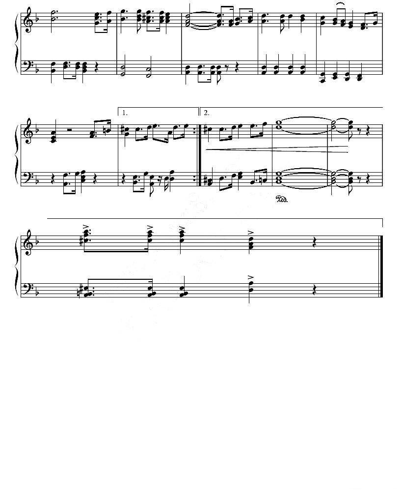 中国军魂（《亮剑》主题曲）钢琴曲谱（图2）