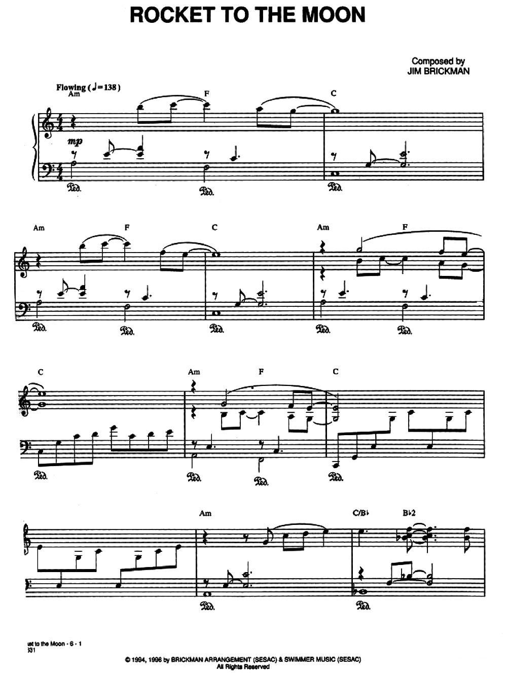 ROCKET TO THE MOON钢琴曲谱（图1）
