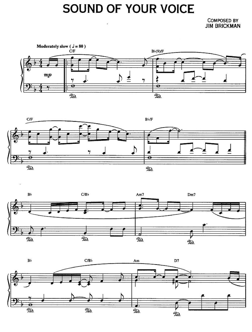 SOUND OF YPUR VOICE钢琴曲谱（图1）