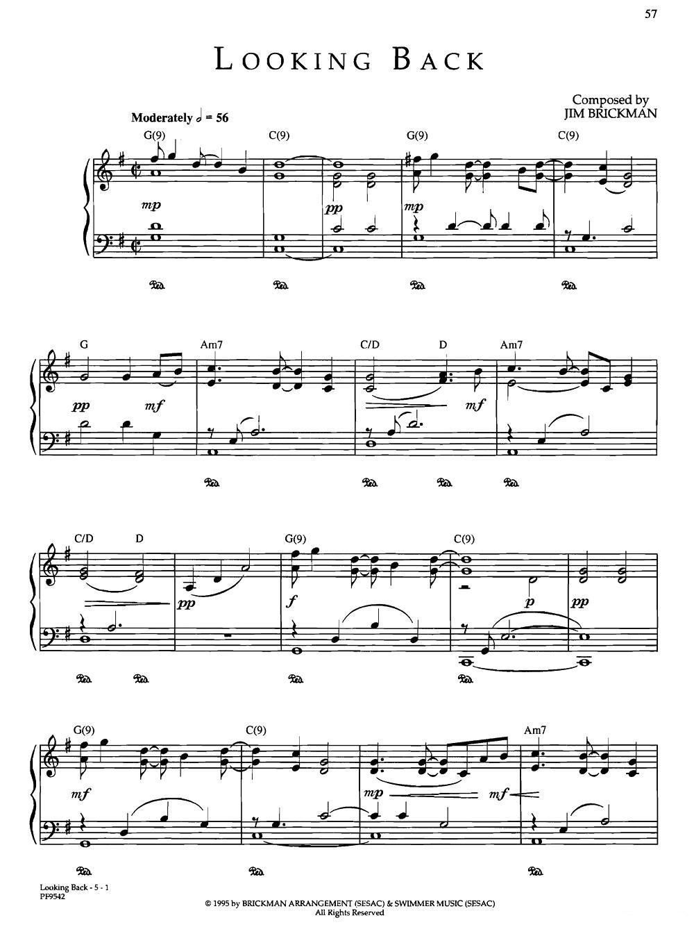 Looking Back钢琴曲谱（图1）