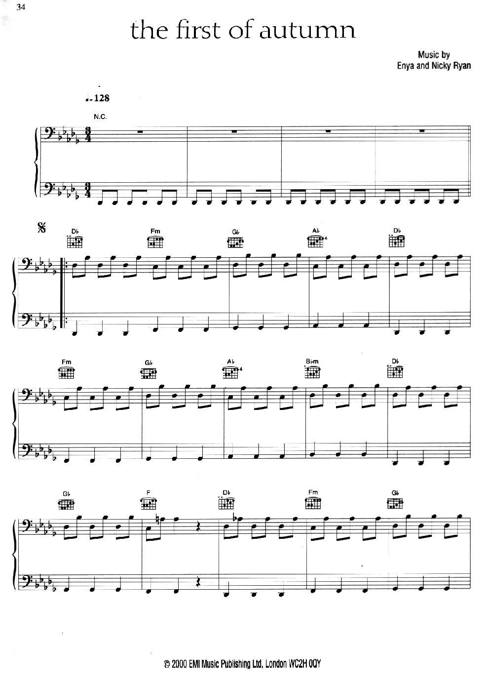 THE FIRST OF AUTUMN（初秋）钢琴曲谱（图1）