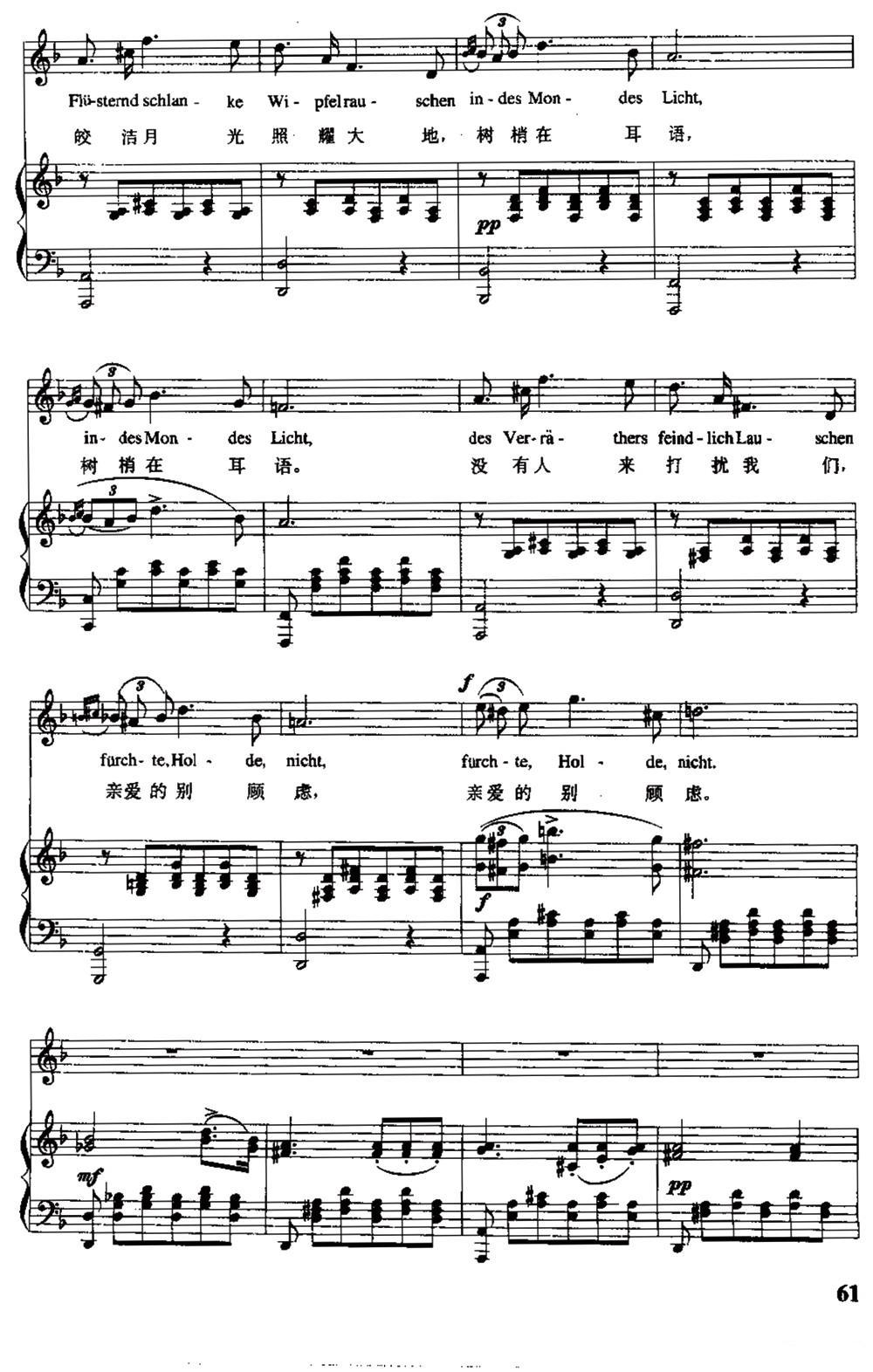 天鹅之歌 4、小夜曲（中外文对照、正谱）钢琴曲谱（图6）