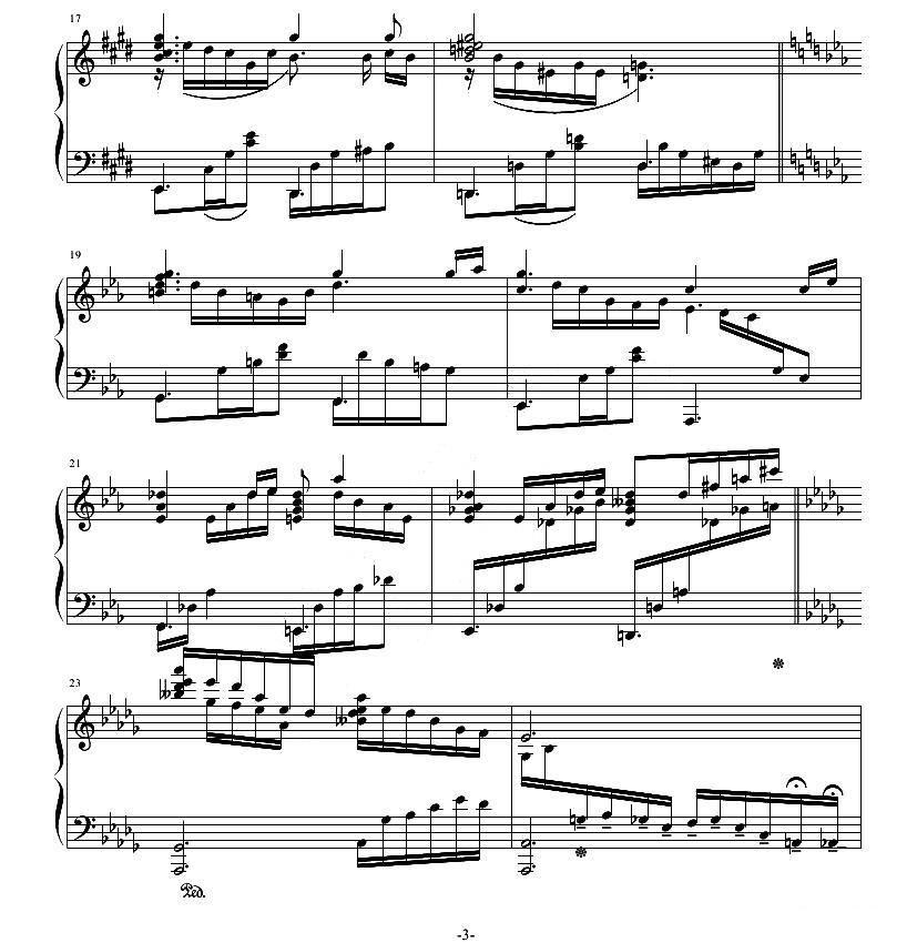 夜曲—风起的秋钢琴曲谱（图3）