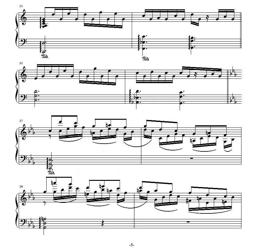 夜曲—风起的秋钢琴曲谱（图5）