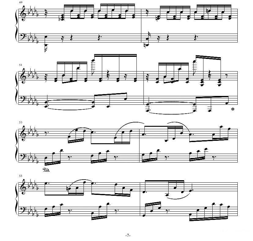 夜曲—风起的秋钢琴曲谱（图7）