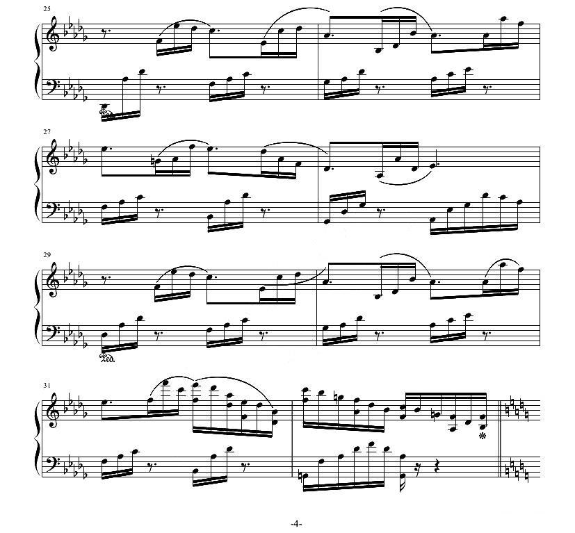 夜曲—风起的秋钢琴曲谱（图4）