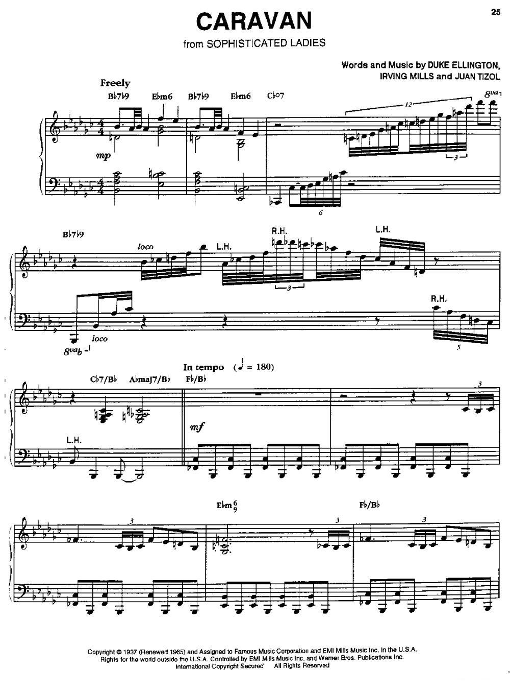 CARAVAN钢琴曲谱（图1）