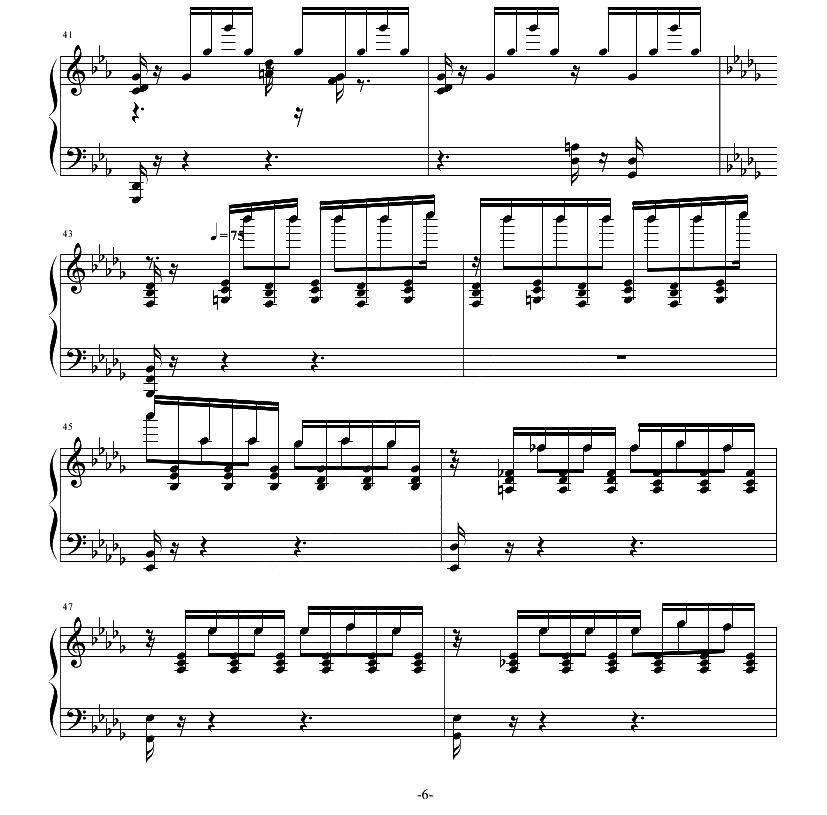 夜曲—风起的秋钢琴曲谱（图6）