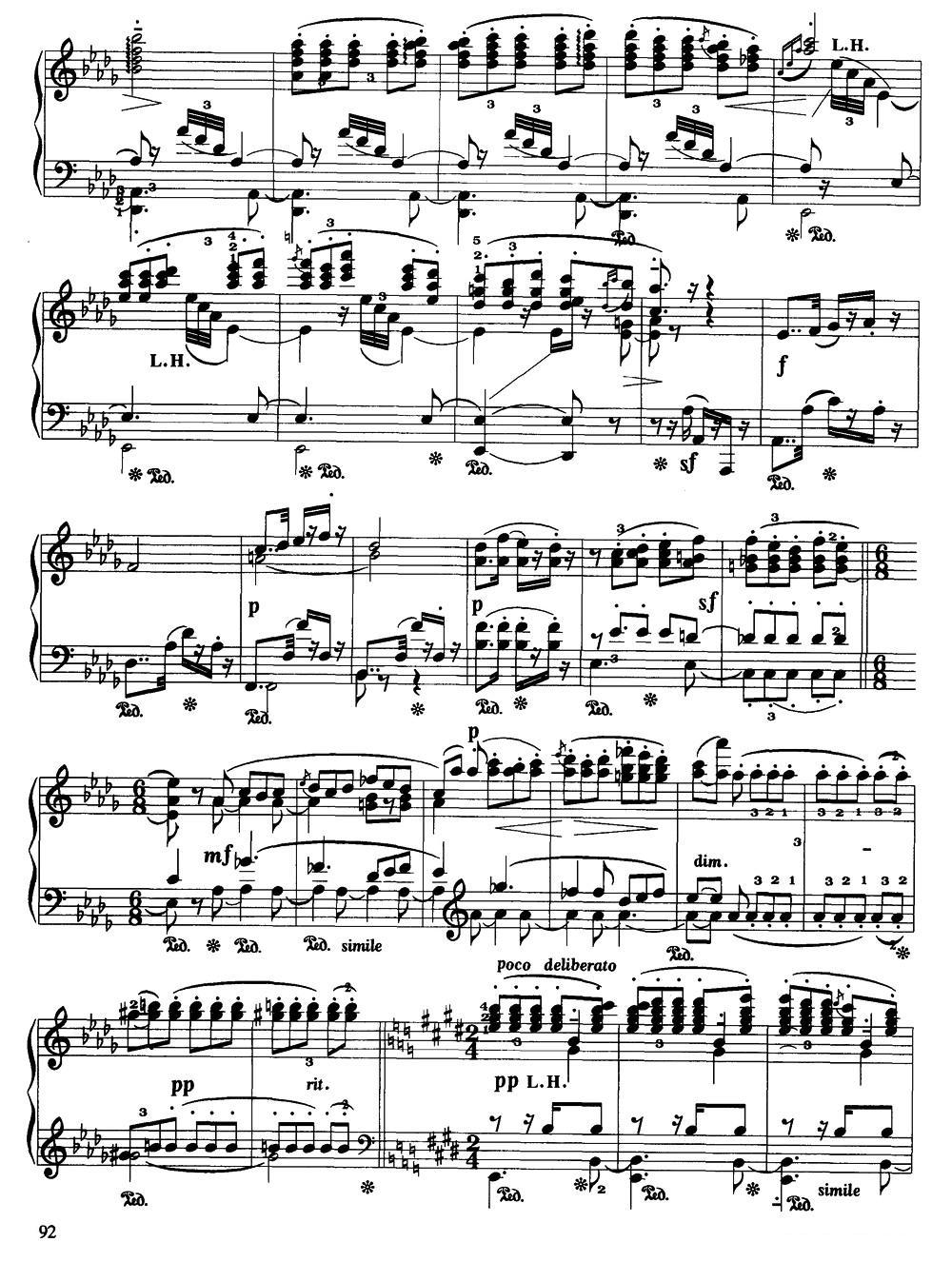 哈巴涅拉（夏布里埃作曲版）钢琴曲谱（图2）