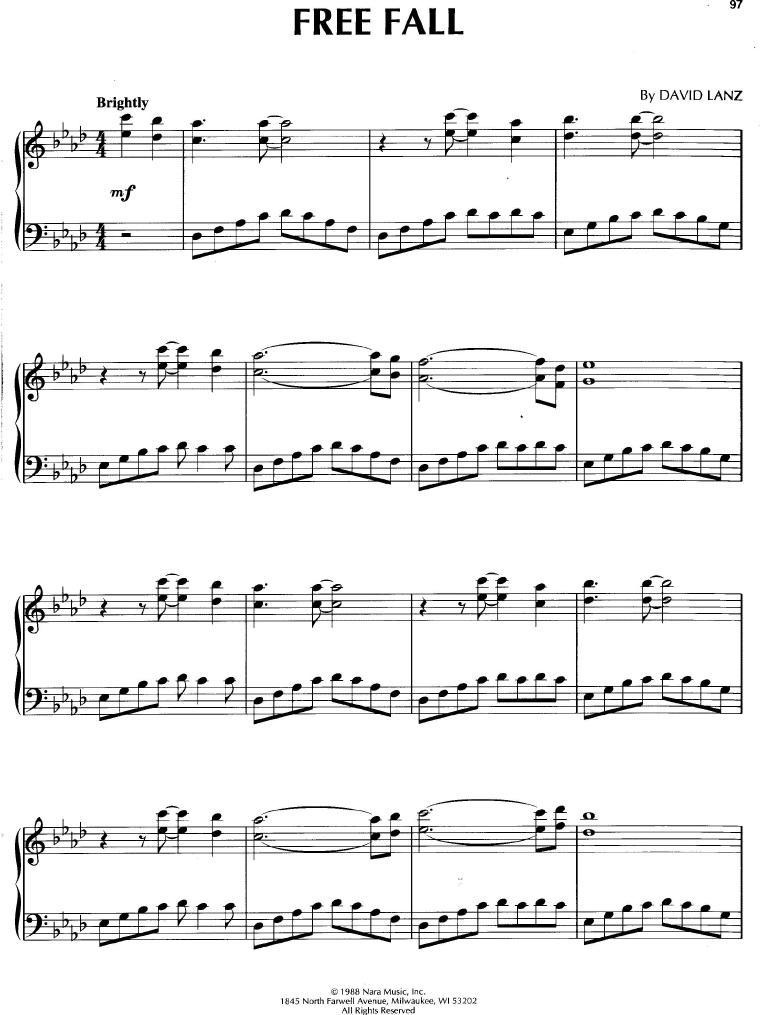Free Fall钢琴曲谱（图1）