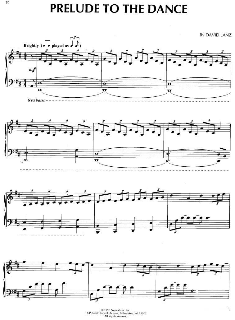 Prelude To The Dance钢琴曲谱（图1）