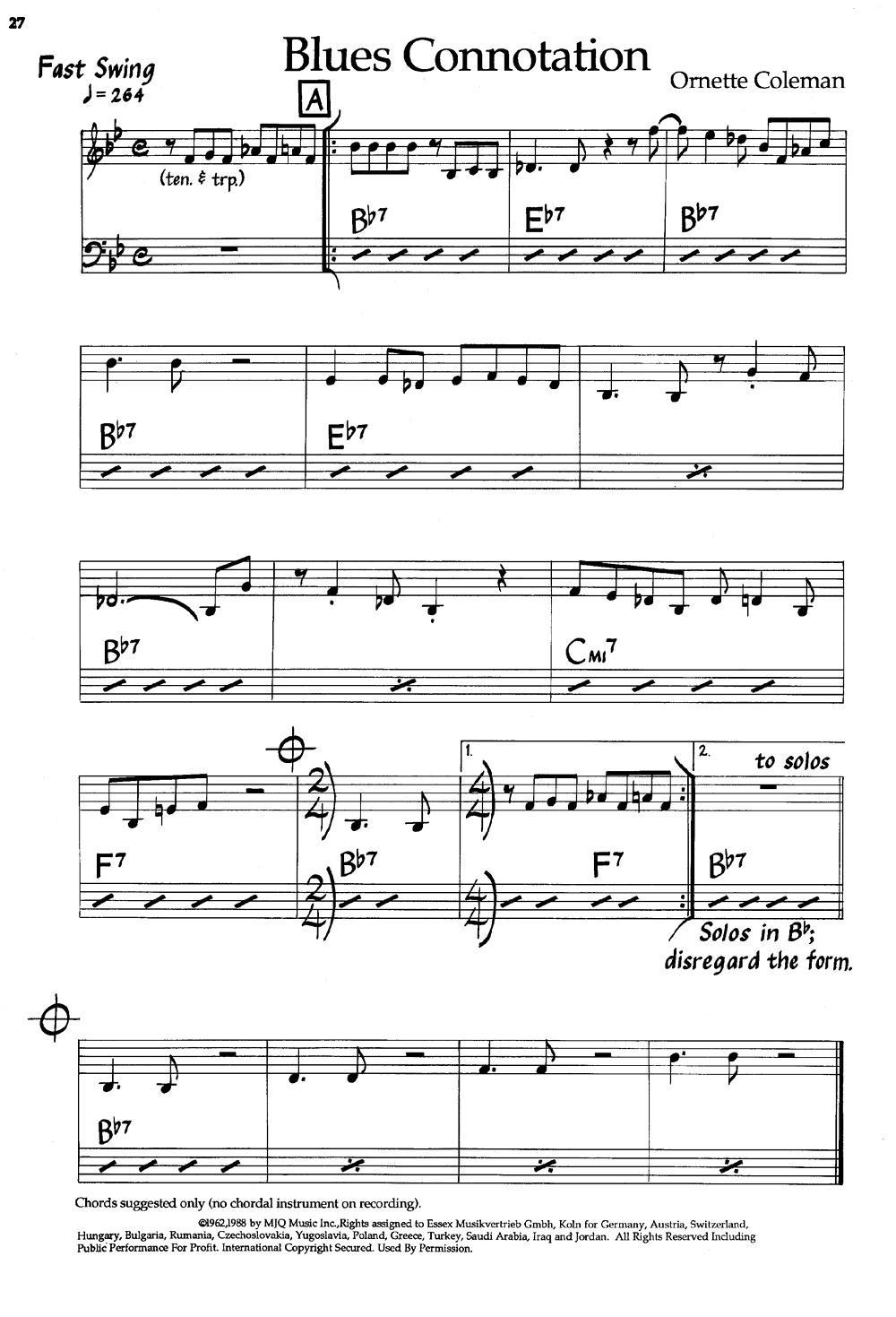Blues Connotation（爵士钢琴曲）钢琴曲谱（图1）