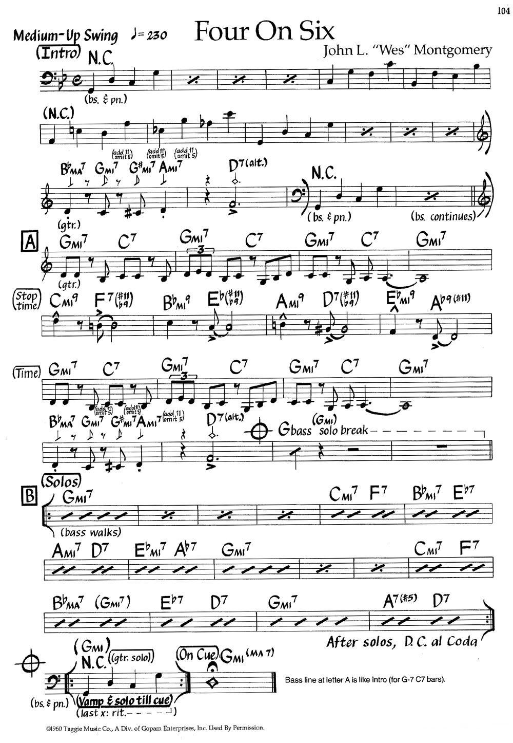 Four On Six（4:6）（爵士钢琴曲）钢琴曲谱（图1）