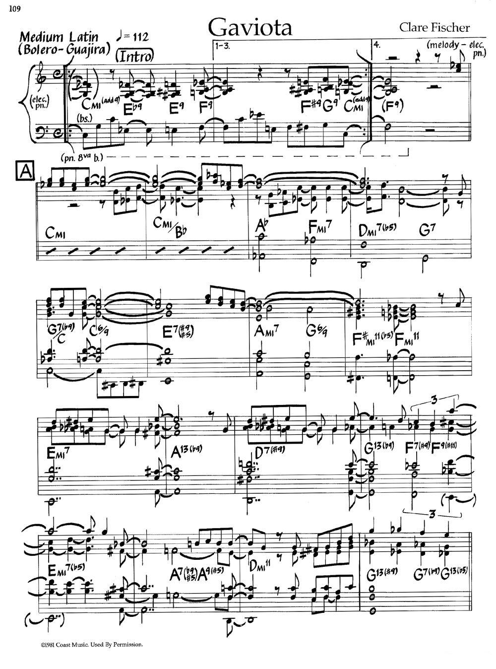 Gaviota（爵士钢琴曲）钢琴曲谱（图1）