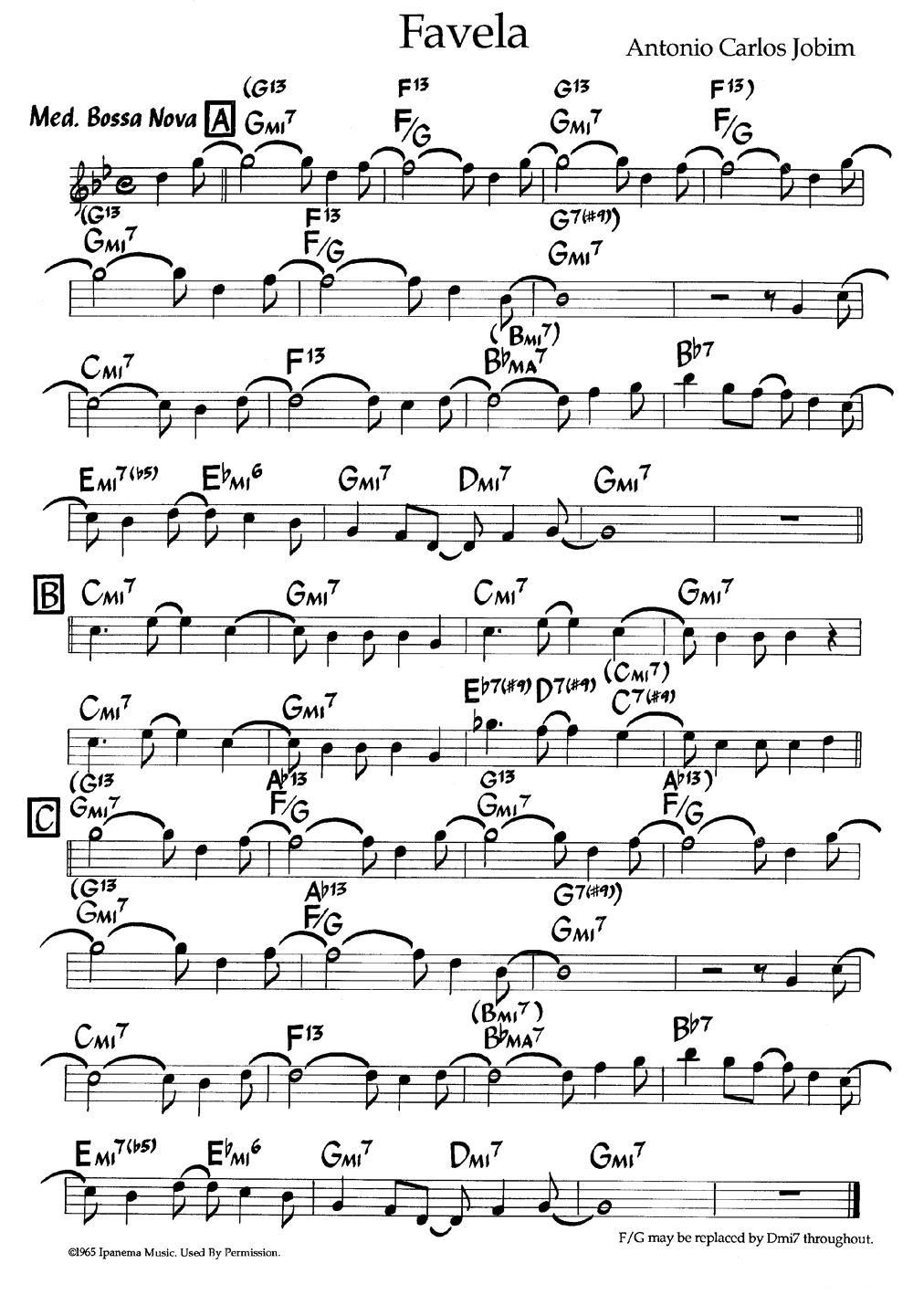 Favela（爵士钢琴曲）钢琴曲谱（图1）