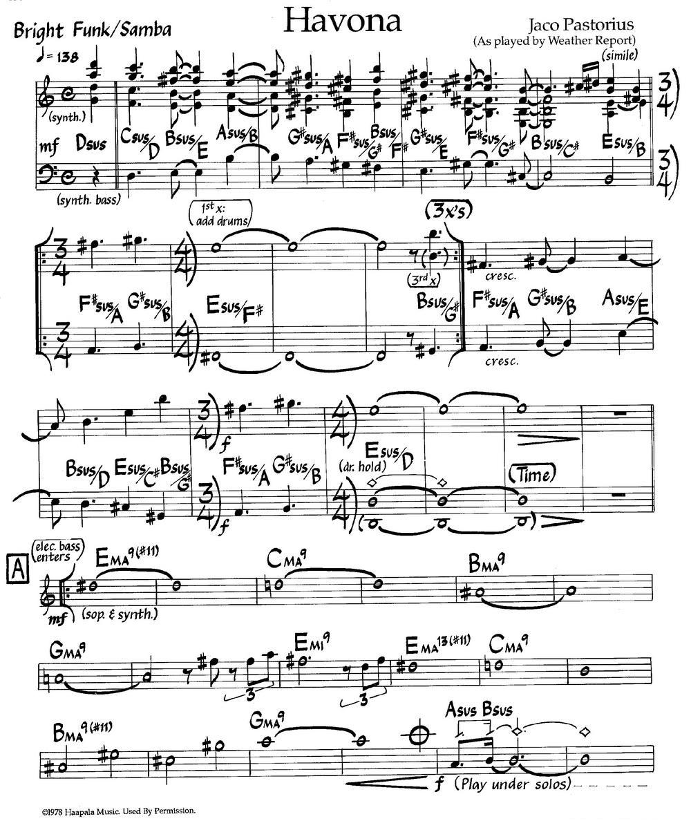 Havona（爵士钢琴曲）钢琴曲谱（图1）