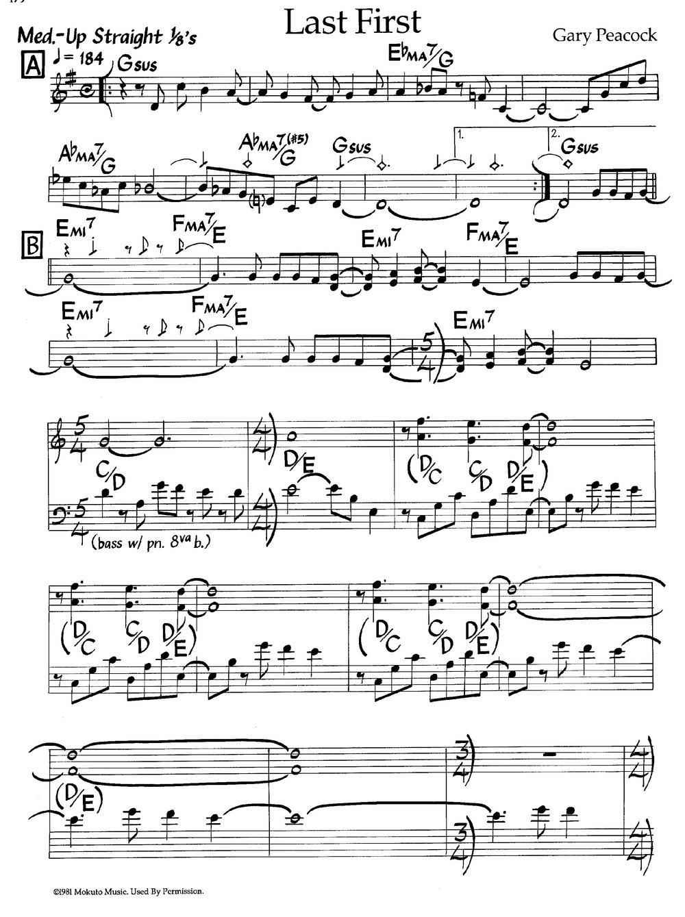 Last First（爵士钢琴曲）钢琴曲谱（图1）