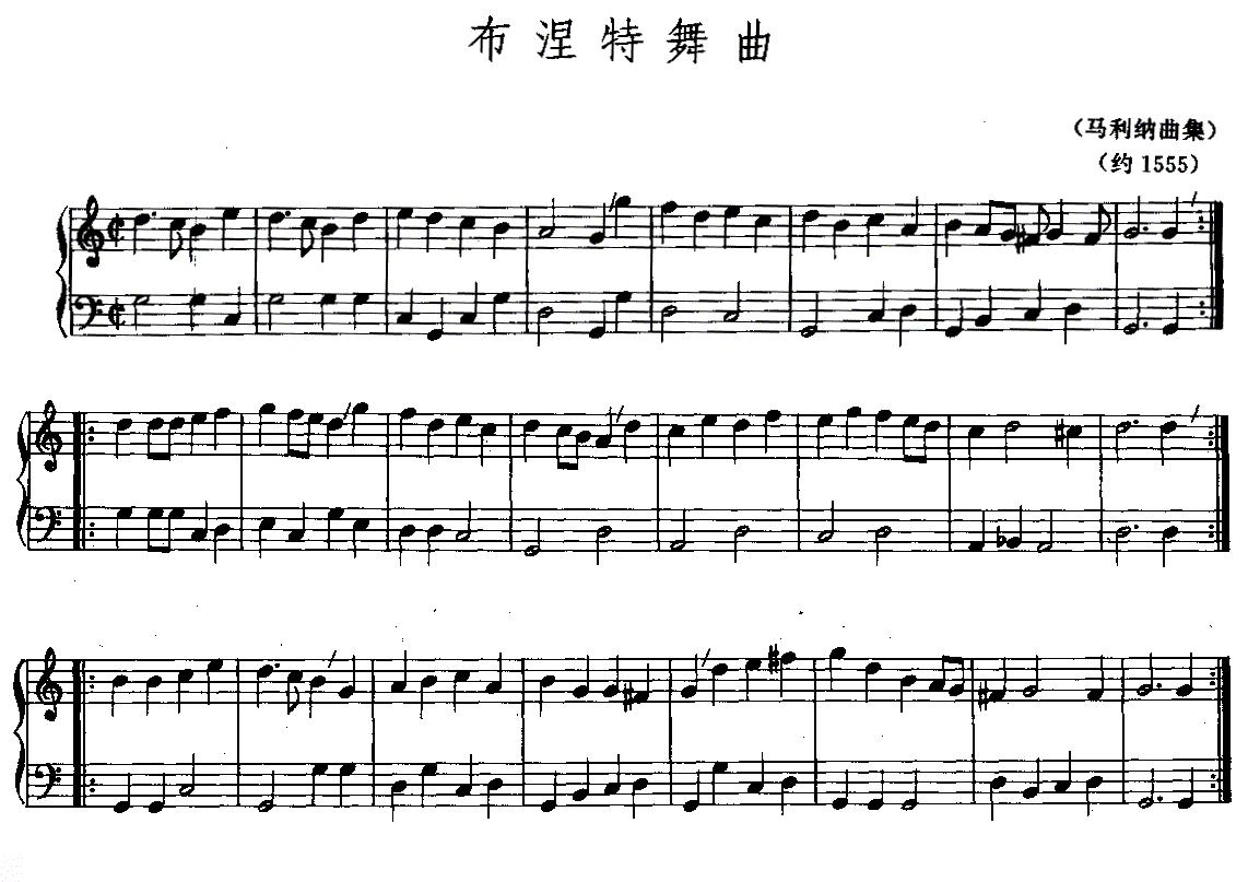 布涅特舞曲钢琴曲谱（图1）