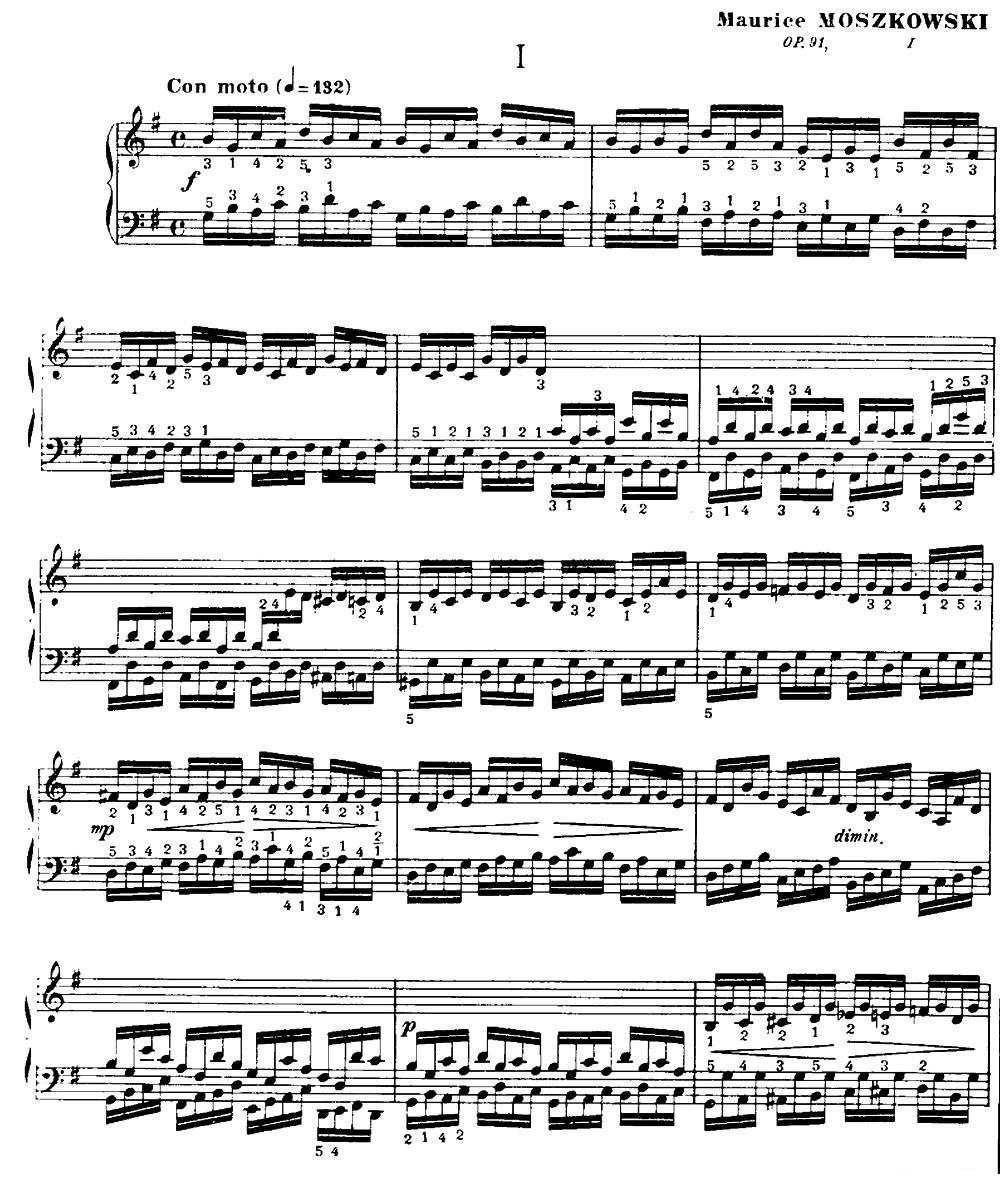 20 Petites Etudes, Op.91（20首小型练习曲）（1）钢琴曲谱（图1）