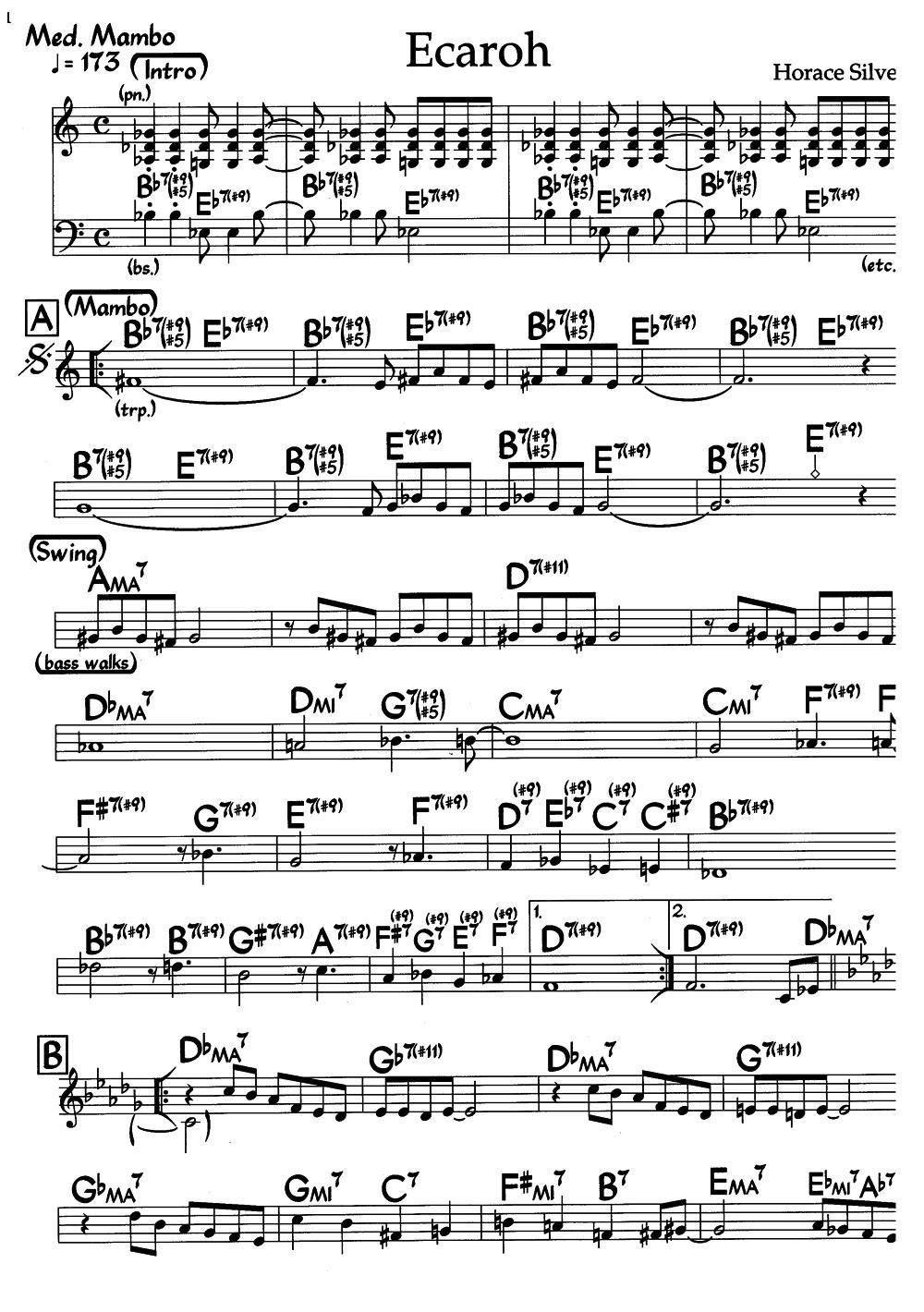 Ecaroh（爵士钢琴曲）钢琴曲谱（图1）