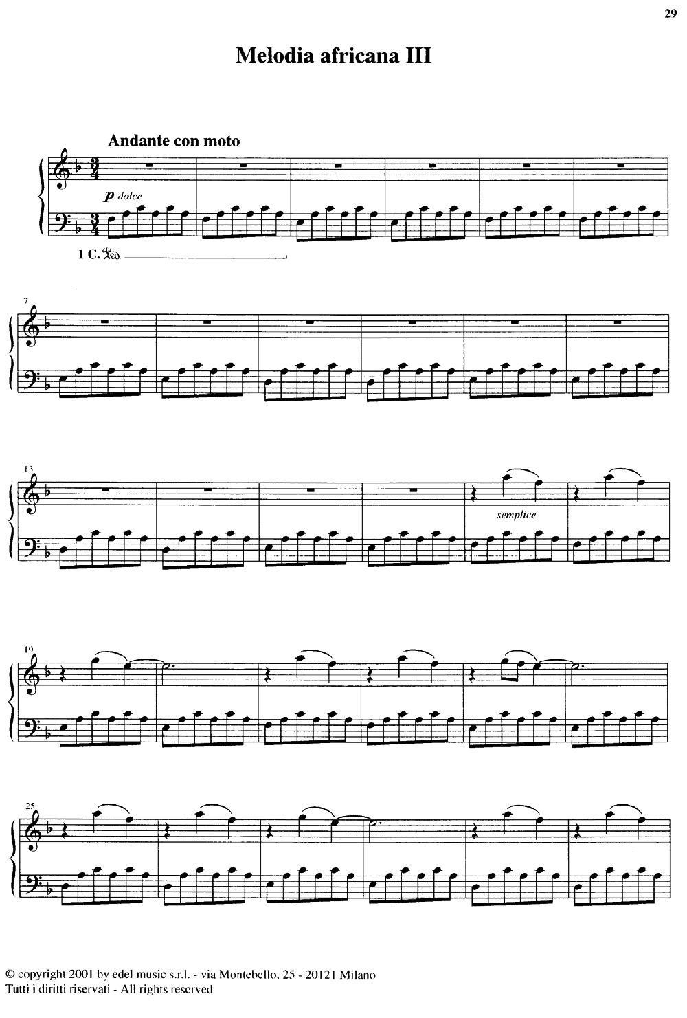 Melodia africana 3钢琴曲谱（图1）