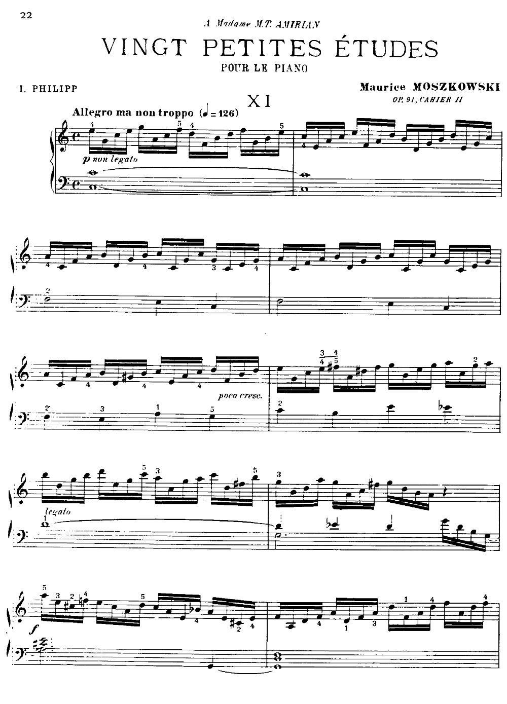 20 Petites Etudes, Op.91（20首小型练习曲）（11）钢琴曲谱（图1）