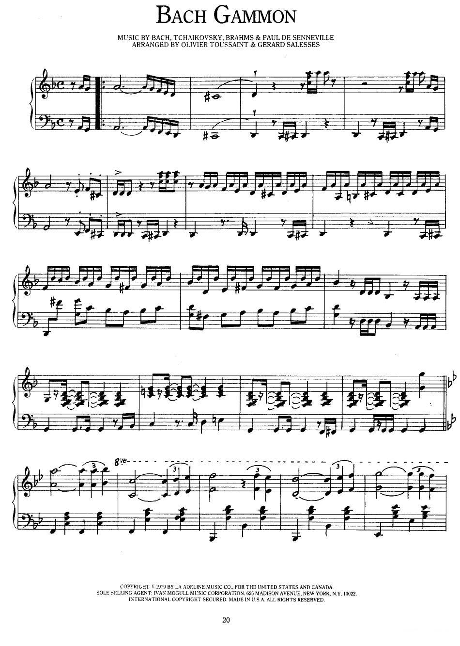 Bach Gammon钢琴曲谱（图1）