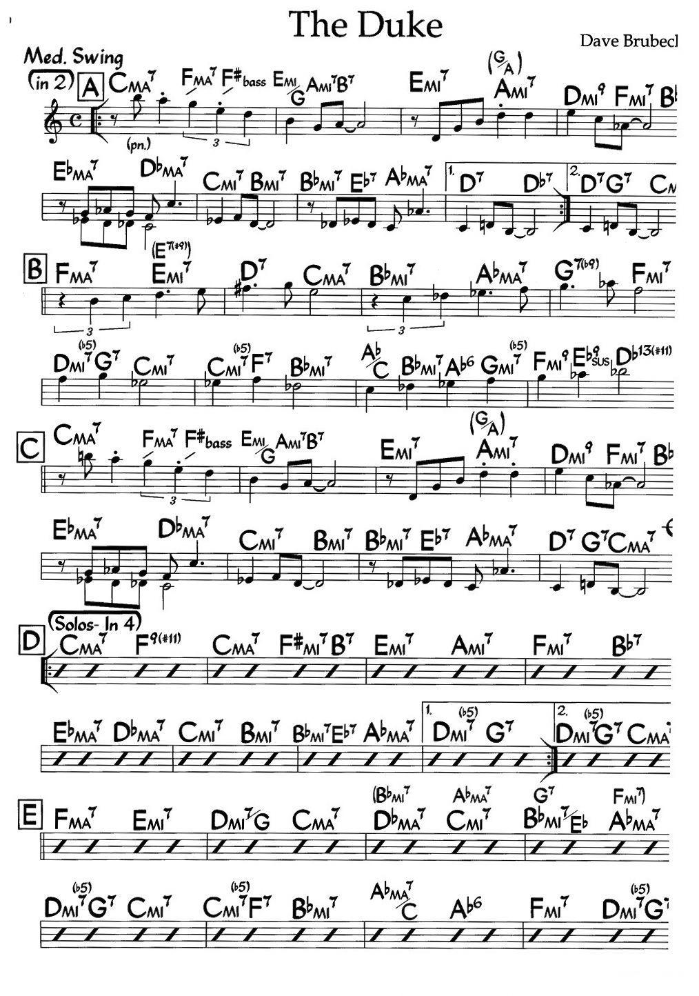 The Duke（公爵）（爵士钢琴曲）钢琴曲谱（图1）