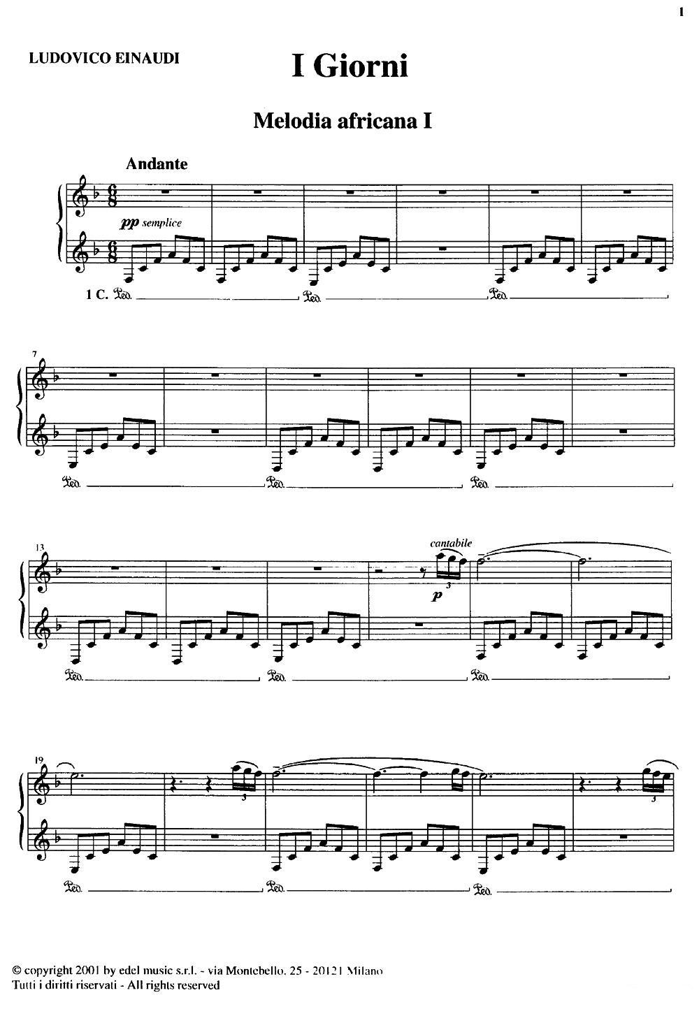 Melodia africana 1钢琴曲谱（图1）