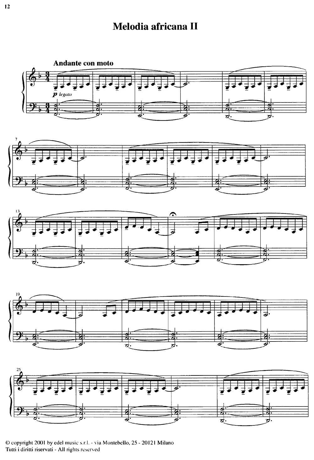 Melodia africana 2钢琴曲谱（图1）