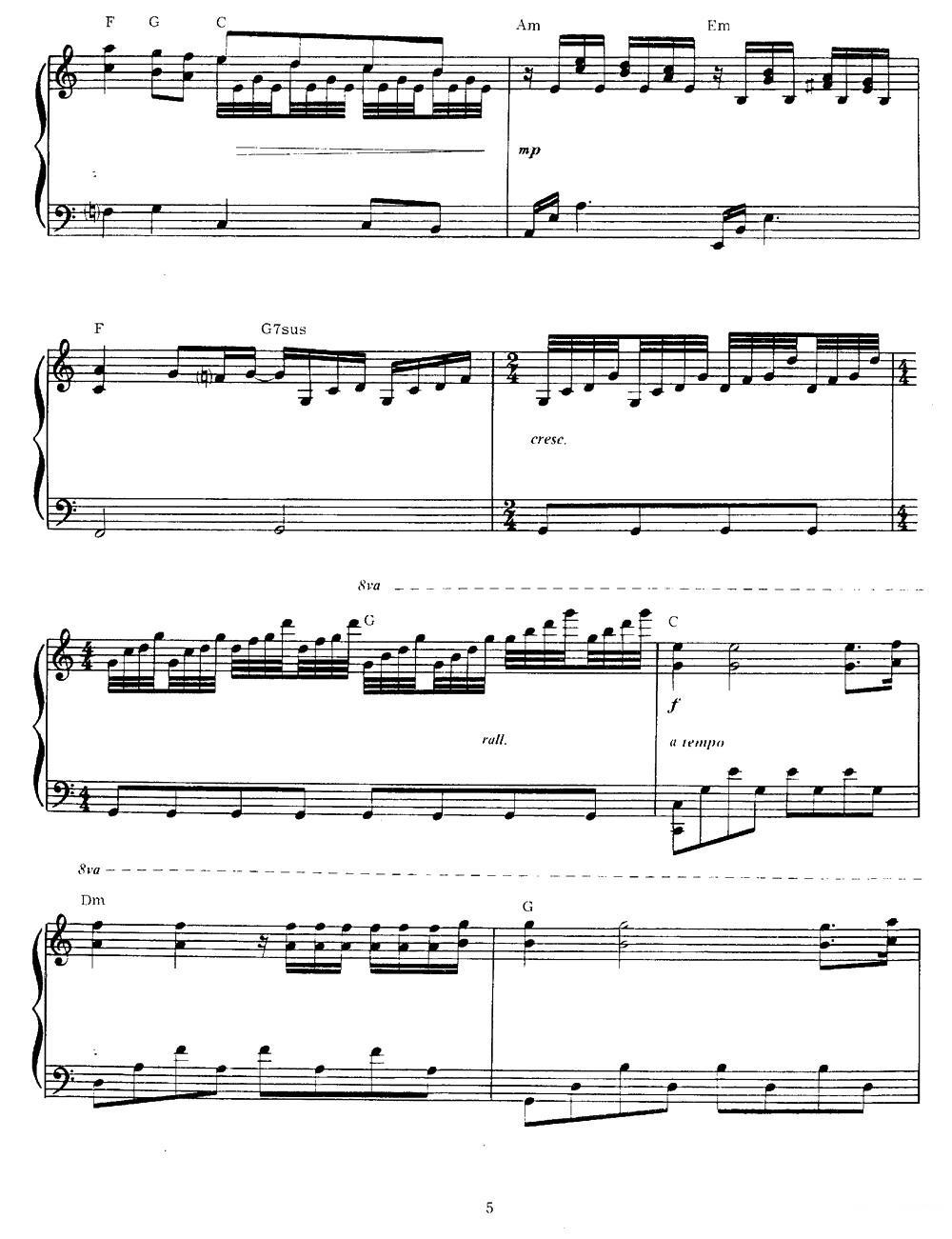 Ballade Pour Adeline钢琴曲谱（图2）