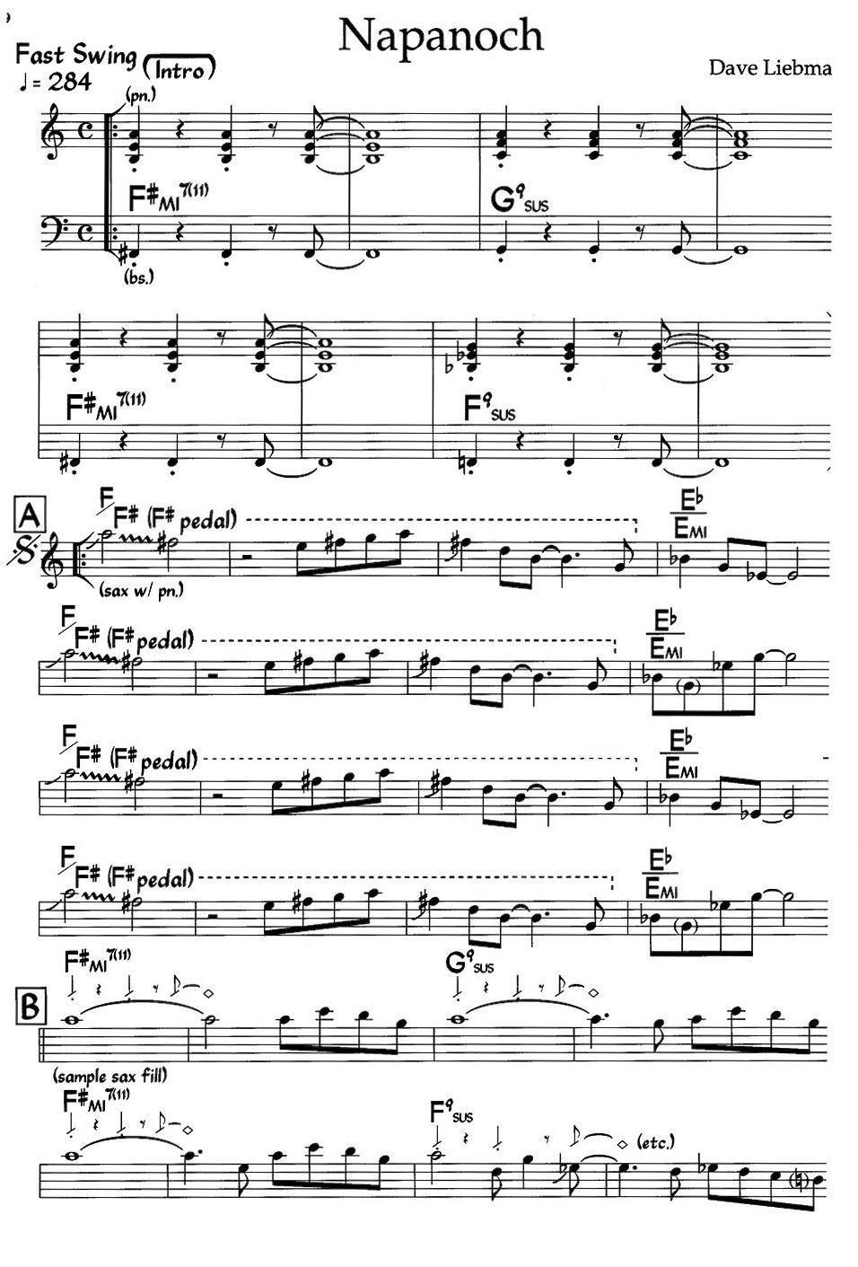 Napanoch（爵士钢琴曲）钢琴曲谱（图1）