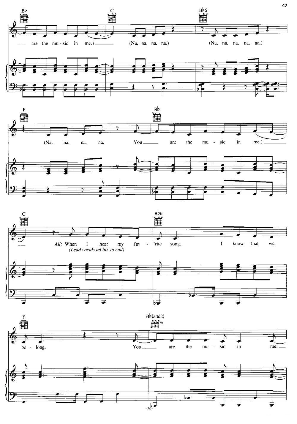 [美]You Are the Music in Me (Sharpay Version)（正谱）钢琴曲谱（图8）