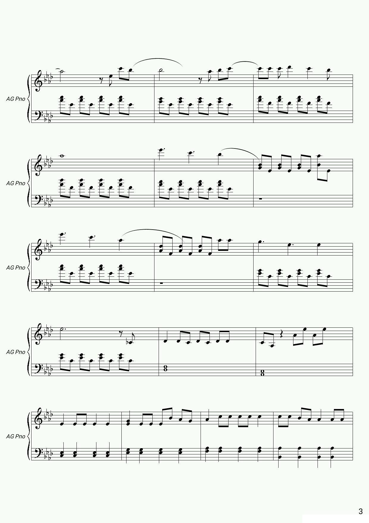 冰雪奇缘钢琴曲谱（图3）