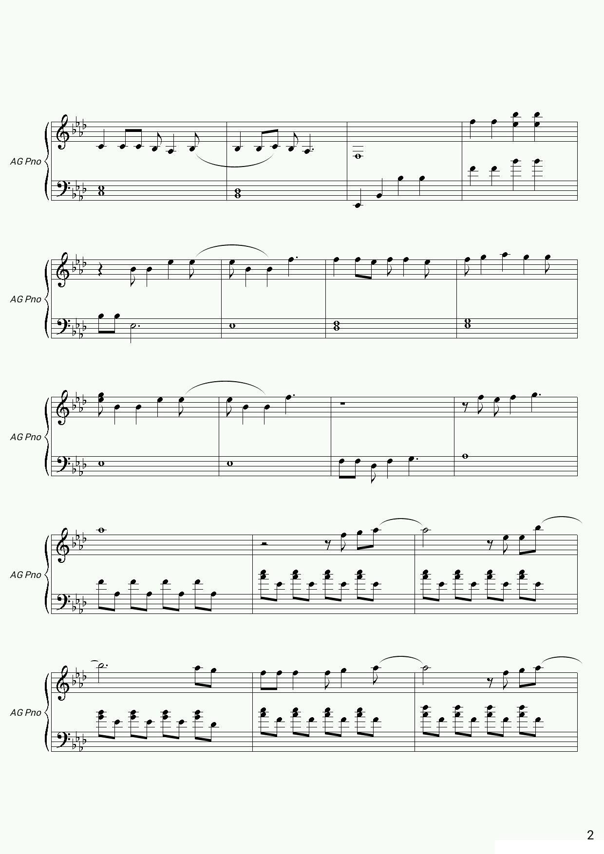 冰雪奇缘钢琴曲谱（图2）