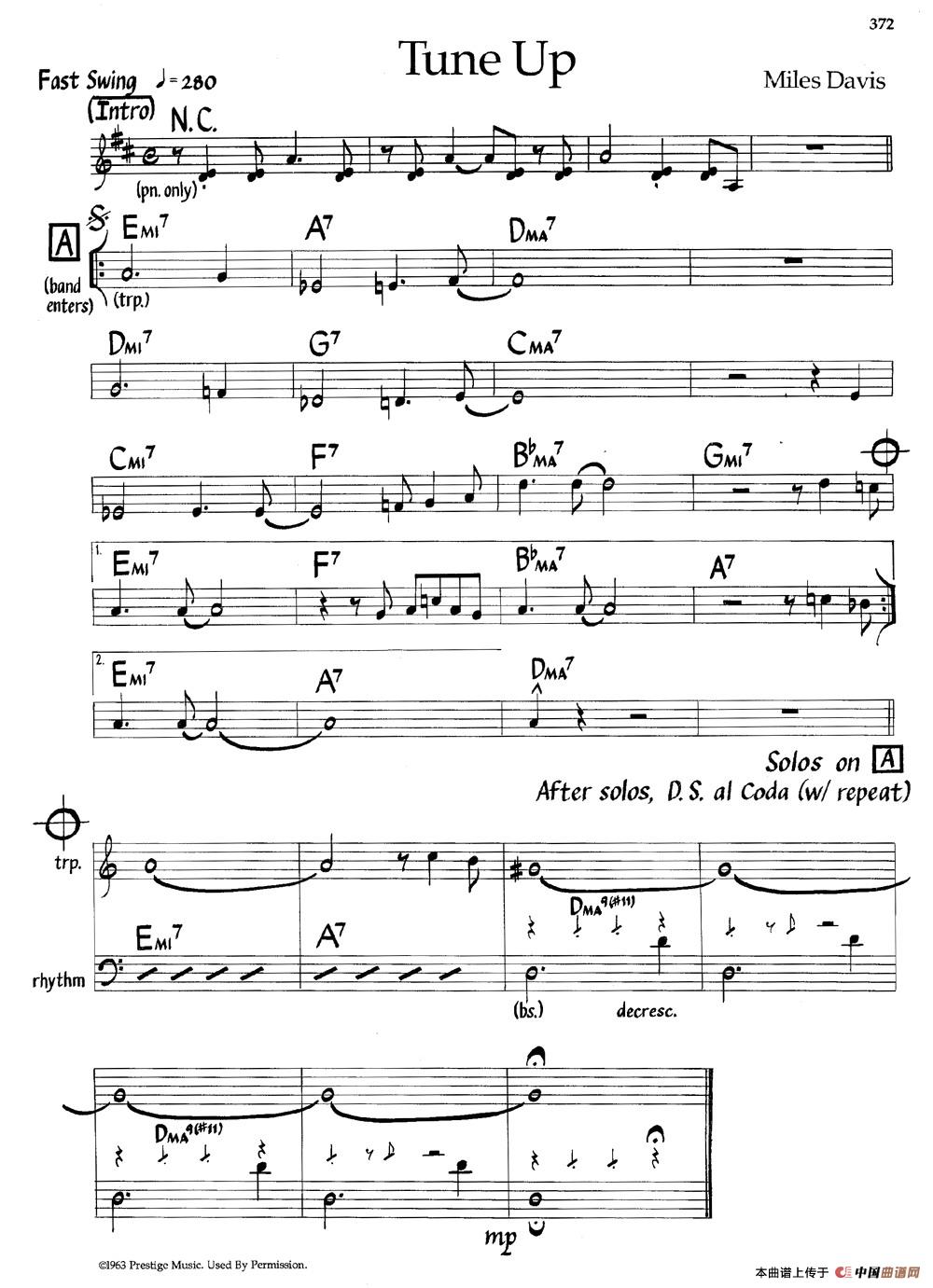 Tune Up（爵士钢琴曲）钢琴曲谱（图1）