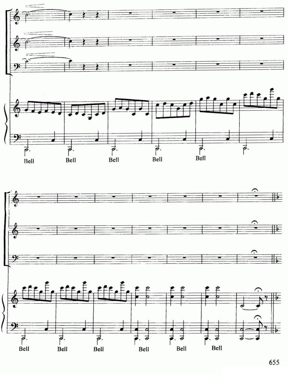 钟声合唱（选自歌剧《丑角》）（合唱、正谱）钢琴曲谱（图2）