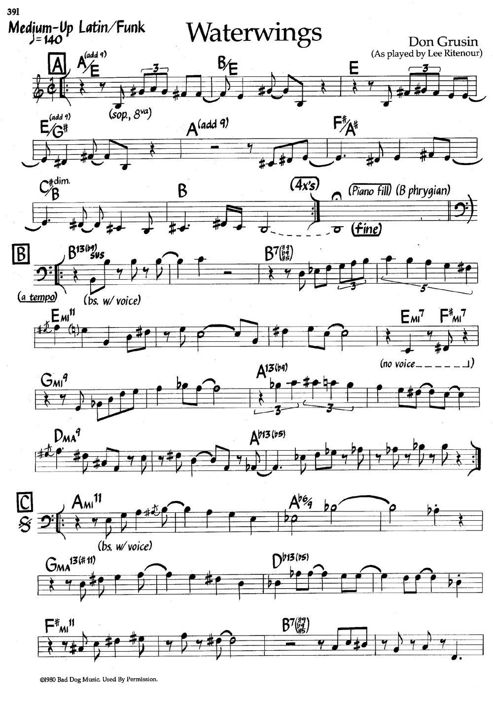 WaterWings（爵士钢琴曲）钢琴曲谱（图1）