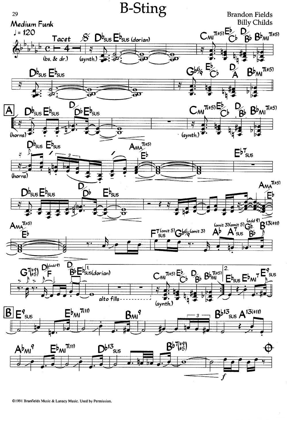 B-Sting（爵士钢琴曲）钢琴曲谱（图1）
